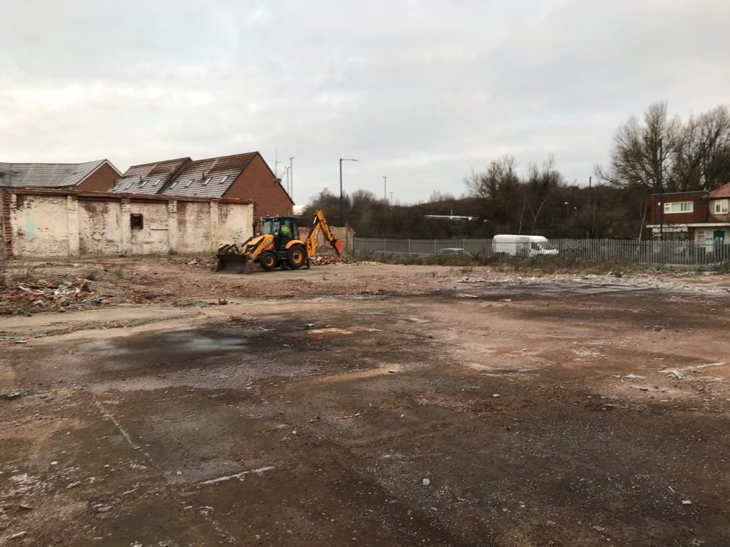 Former factory site undergoing demolition